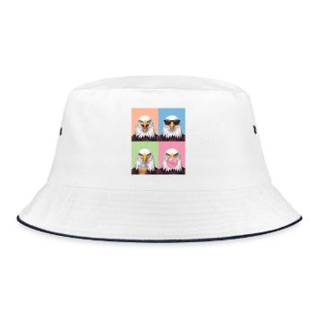 Eagle Adler - Bucket Hat - Weiß/Navy - Vorne