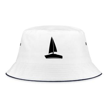 boot1 - Bucket Hat - Weiß/Navy - Vorne