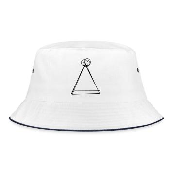 Partyhütchen handgezeichnet - Bucket Hat - Weiß/Navy - Vorne