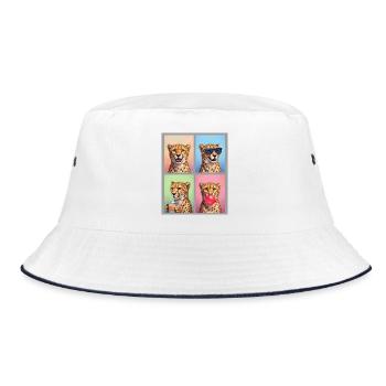 Geparde Gepard - Bucket Hat - Weiß/Navy - Vorne