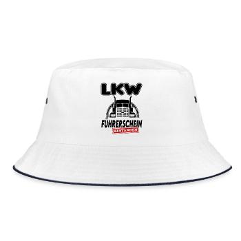LKW  Führerschein bestanden Sprüche Lastwagen - Bucket Hat - Weiß/Navy - Vorne