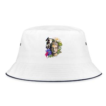 Lotus-Geisteszustand - Bucket Hat - Weiß/Navy - Vorne