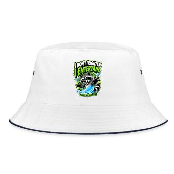 Waschbär unterhält: Geist mit Charakter - Bucket Hat - Weiß/Navy - Vorne