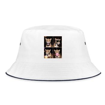 Nebelparder Clouded Leopard - Bucket Hat - Weiß/Navy - Vorne