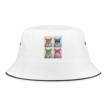 Chinchillas Chinchilla - Bucket Hat - Weiß/Navy - Vorne
