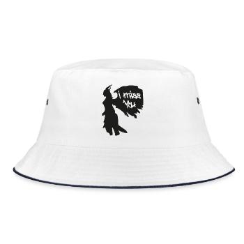 I Miss You Gothic Silhouette - Bucket Hat - Weiß/Navy - Vorne