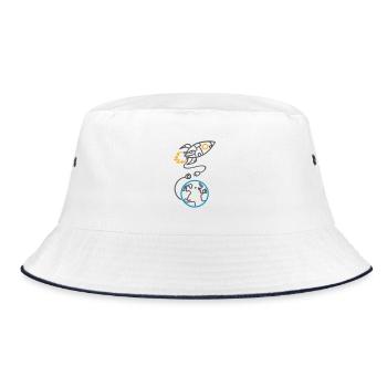 Vergesst nicht, aufzuladen (für helle Hintergründe) - Bucket Hat - Weiß/Navy - Vorne