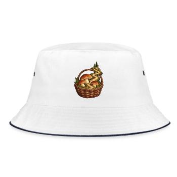 Waldpilzkorb - Bucket Hat - Weiß/Navy - Vorne