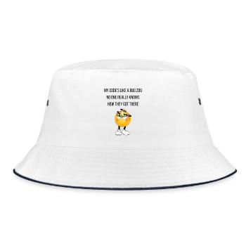 Mein Code ist wie ein Insektenzoo - Bucket Hat - Weiß/Navy - Vorne