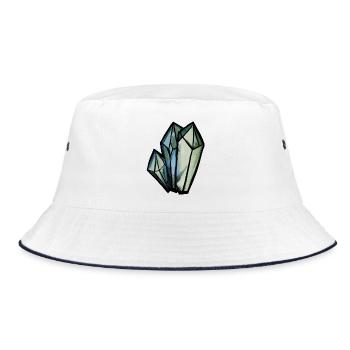 Kristallgeometrisches Aquarell - Bucket Hat - Weiß/Navy - Vorne