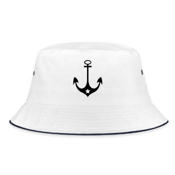 Anker - Bucket Hat - Weiß/Navy - Vorne