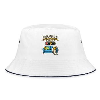 Ich bin nicht faul Energiesparmodus - Bucket Hat - Weiß/Navy - Vorne