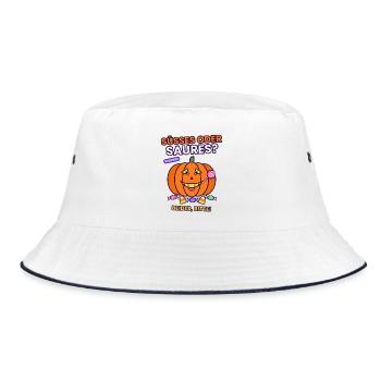 Halloween- Süßes oder Saures Halloween? Beides! - Bucket Hat - Weiß/Navy - Vorne