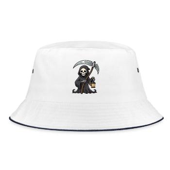 Reaper mit Laterne - Bucket Hat - Weiß/Navy - Vorne