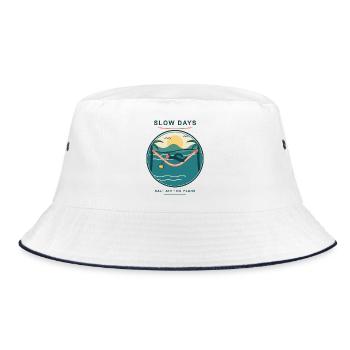 Slow Days Strandhammock Signet - Bucket Hat - Weiß/Navy - Vorne