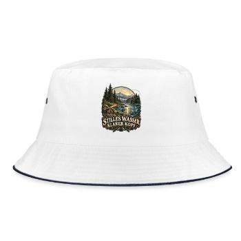 Stilles Wasser, klarer Kopf - Bucket Hat - Weiß/Navy - Vorne