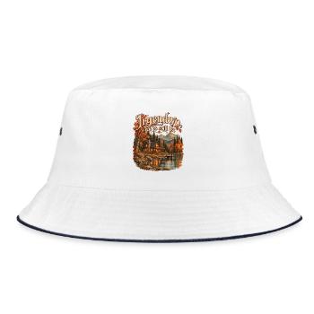 Irgendwo, wo es still ist - Bucket Hat - Weiß/Navy - Vorne