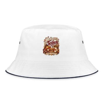 Zeit zum Teilen - Bucket Hat - Weiß/Navy - Vorne