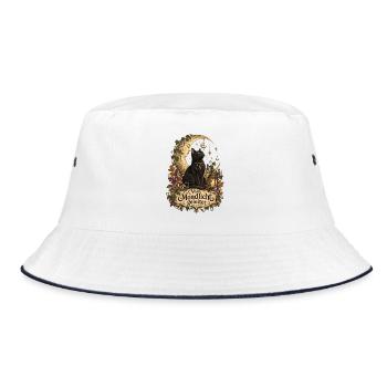 Vom Mondlicht geleitet - Bucket Hat - Weiß/Navy - Vorne