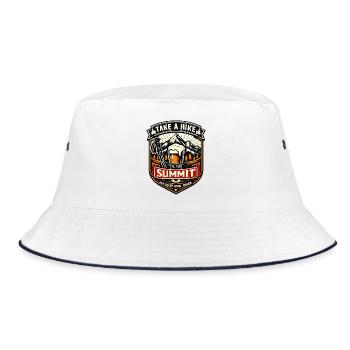 Take a Hike Patch zum Gipfel - Bucket Hat - Weiß/Navy - Vorne