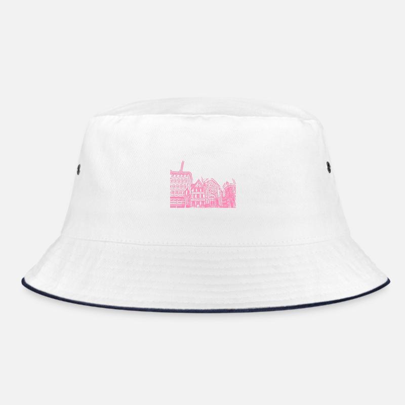 Kleines Städtchen - Bucket Hat - Weiß/Navy