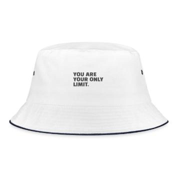 Motivation Saying Statement Self-Confidence - Bucket Hat - white/navy - Front