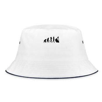 Music harp evolution for women black - Bucket Hat - white/navy - Front