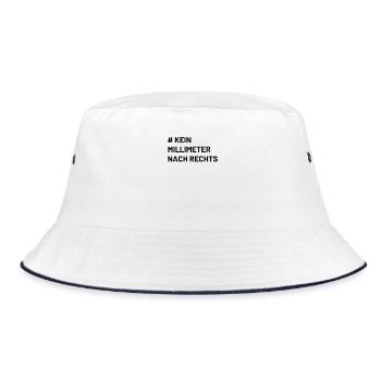 Mindset kein Millimeter nach rechts Antifa - Bucket Hat - Weiß/Navy - Vorne