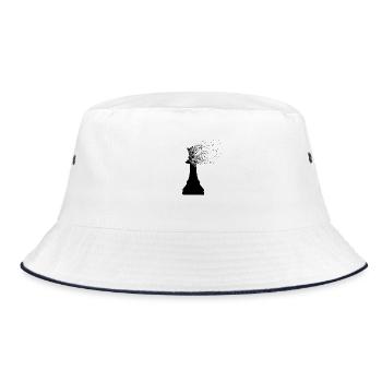 Chess queen king dispersion - Bucket Hat - Weiß/Navy - Vorne