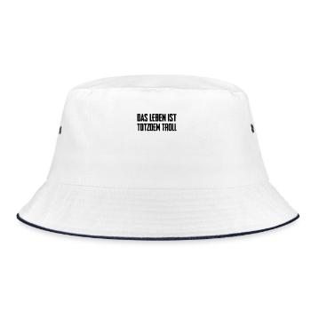 Das Leben ist Totzdem Troll - Troll Sprüche - Bucket Hat - Weiß/Navy - Vorne