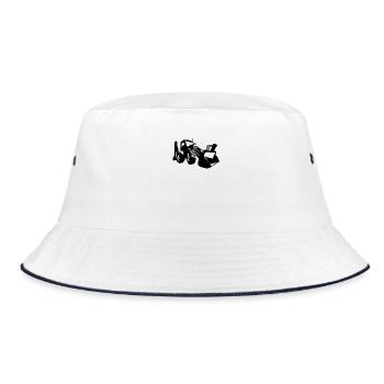 Excavator driver Wheel loader Excavator - Bucket Hat - white/navy - Front