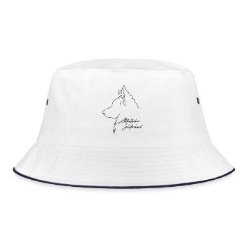 Altdeutscher Schäferhund Profil Hunde Wilsigns - Bucket Hat - Weiß/Navy - Vorne