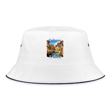 Colmar France Half-Timbered Charm - Bucket Hat - white/navy - Front
