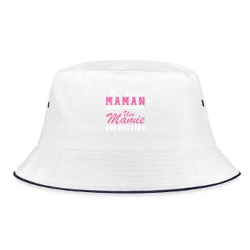 Super-Mama gibt Oma Humor - Bucket Hat - Weiß/Navy - Vorne