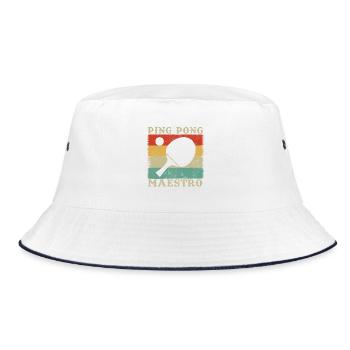 Ping pong master Gift Humor - Bucket Hat - white/navy - Front