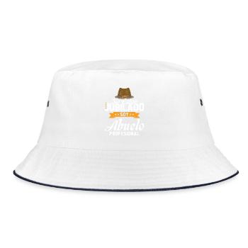 Ich bin nicht im Ruhestand, ich bin ein berufstätiger Großvater - Bucket Hat - Weiß/Navy - Vorne