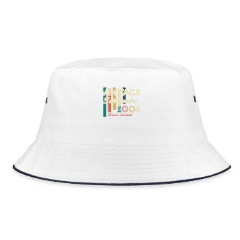 September 2006 Retro Vintage Geburtstagsgeschenk - Bucket Hat - Weiß/Navy - Vorne
