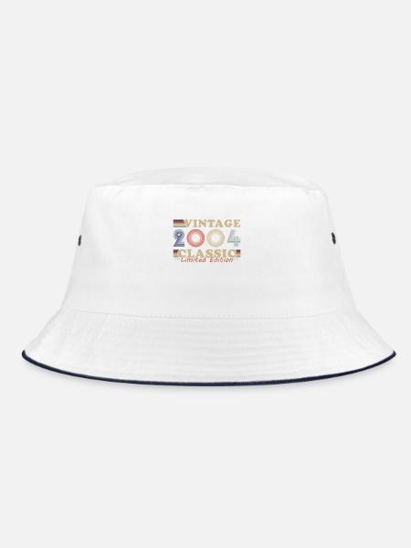 2004 Vintage Retro Geburtstagsgeschenk - Bucket Hat - Weiß/Navy - Vorne