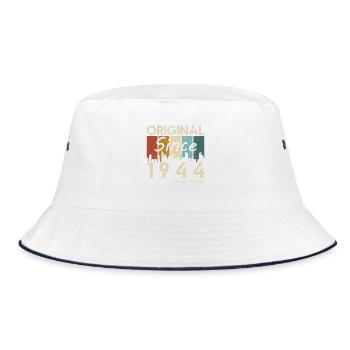 1944 Vintage Retro Birthday Gift - Bucket Hat - white/navy - Front