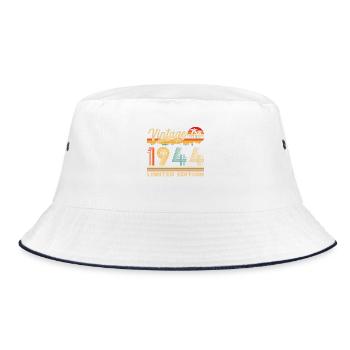 1944 Vintage Retro Birthday Gift - Bucket Hat - white/navy - Front