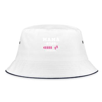 Mama 2025 werdende Mutter, die Schwangerschaft trägt - Bucket Hat - Weiß/Navy - Vorne