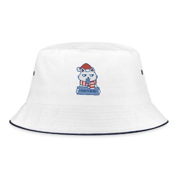 I Tried to be Nice Xmas Cat - Bucket Hat - white/navy - Front