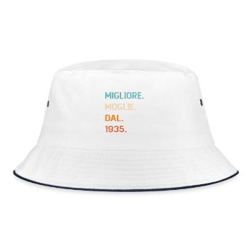 Beste Ehefrau seit 1935 - Bucket Hat - Weiß/Navy - Vorne