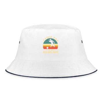 Ich kann nicht bowlen - Bucket Hat - Weiß/Navy - Vorne