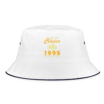 Biker Ein Klassiker aus dem Jahr 1995 - Bucket Hat - Weiß/Navy - Vorne