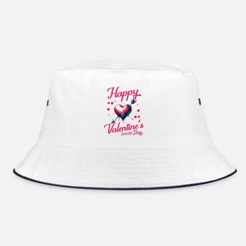 Happy Valentine's Day Herzdesign mit Pfeil Bucket Hat