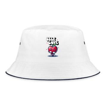 Sweet Heart Self Love Motivation - Bucket Hat - white/navy - Front