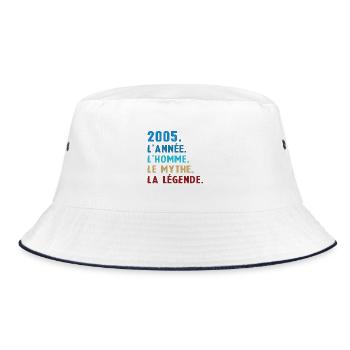 2005 Year Man Myth Legend - Bucket Hat - white/navy - Front