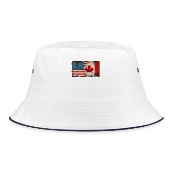 États-Unis, Canada, Amitié, Drapeau, Amérique du Nord - Bob - blanc/marine - Devant