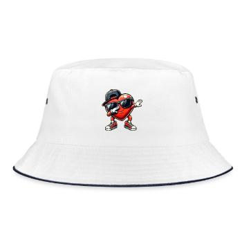 Dabbing Herz mit Sonnenbrille Baseball Cap - Bucket Hat - Weiß/Navy - Vorne
